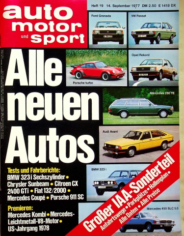 Deckblatt Auto Motor und Sport (19/1977)